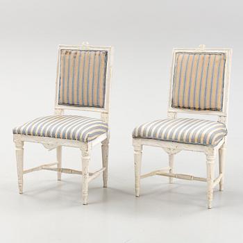 A pair of Gustavian chairs, late 18th Century.