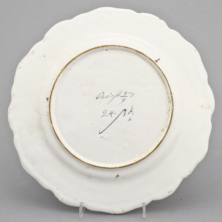 TALLRIK, fajans, Rörstrand, 1700-tal.