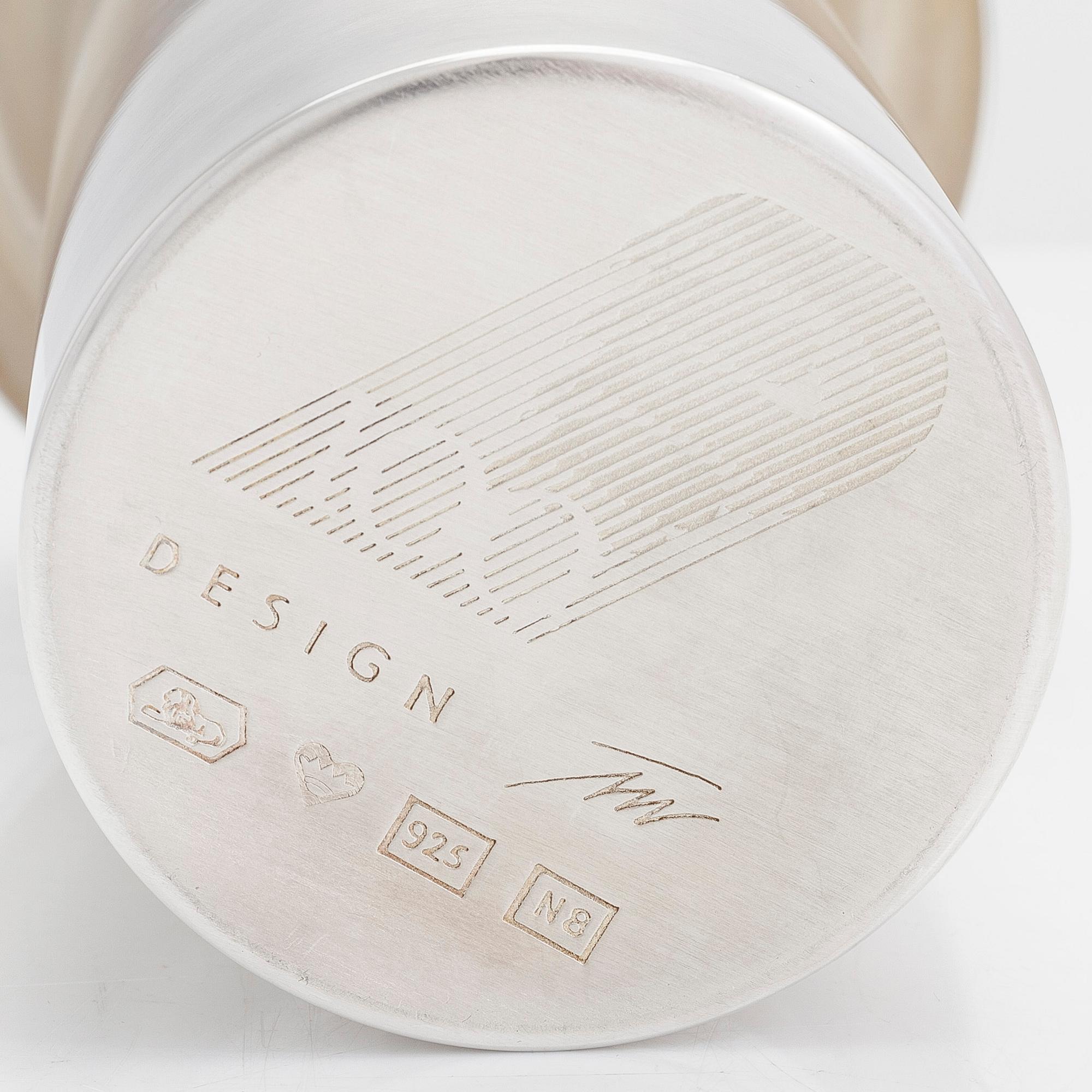 Tapio Wirkkala, a 'Growth' sterling silver vase, Kultakeskus Oy, Hämeenlinna 1990.