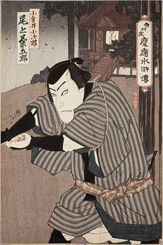 JAPANSKT TRÄSNITT, 1800-talets andra hälft, ej sign.