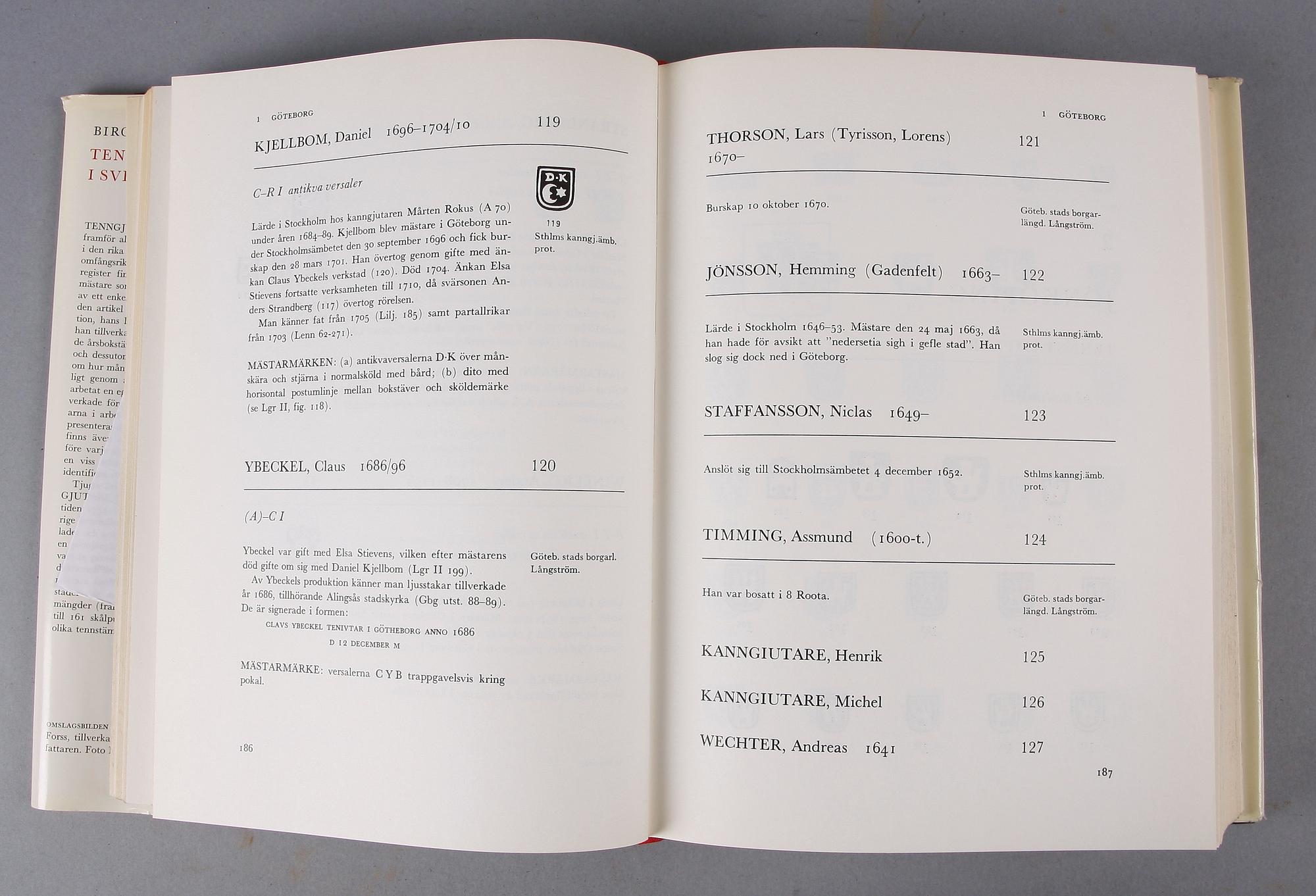 BOK, "Tenngjutare i Sverige" av Birger Bruzelli, Stockholm 1967.