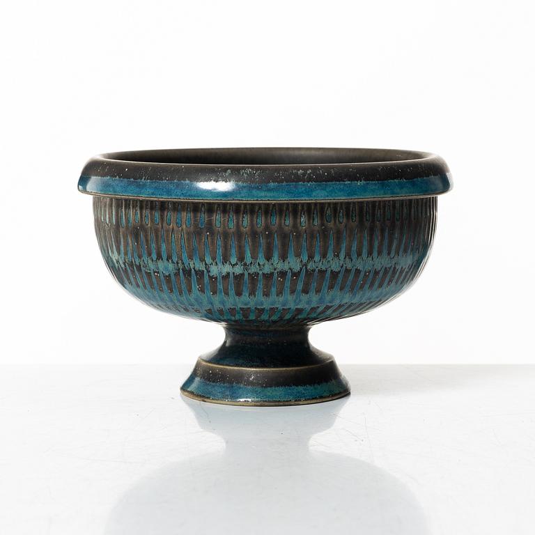 Stig Lindberg, skål på fot, stengods, Gustavsbergs Studio 1964.