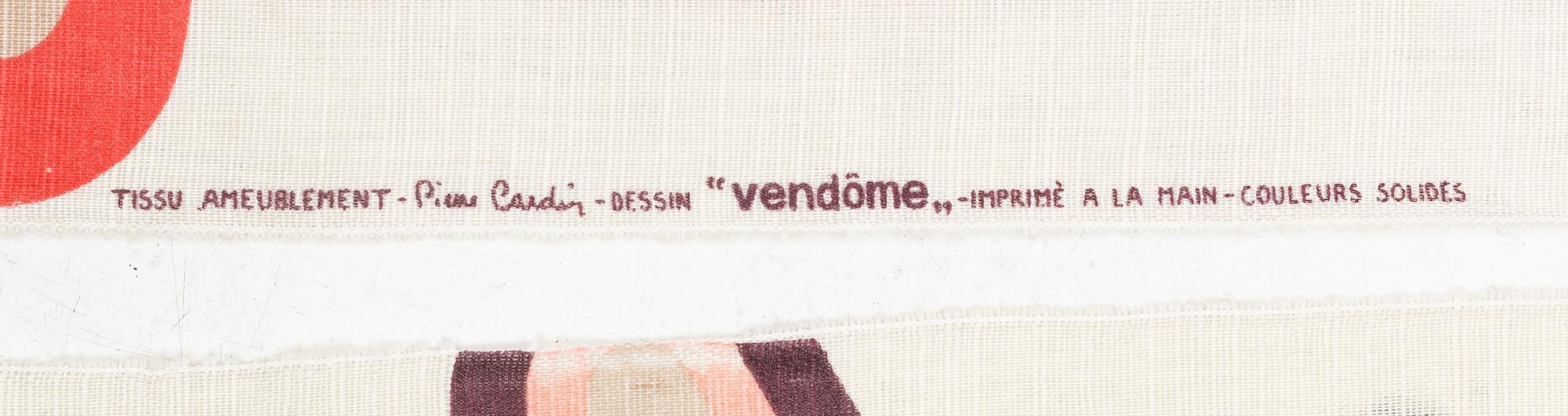 Pierre Cardin, two 'vendôme" curtains for P.Kaufamann, 1960's/70's.