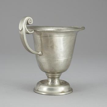 A Swedish 18th century pewter ewer by S B Roos.