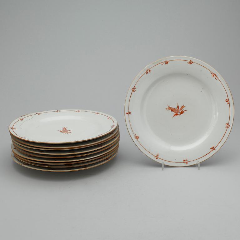 TALLRIKAR, 10st, porslin, Kina, 1800-talets första hälft.