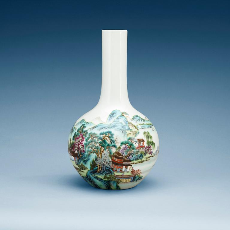 A famille rose vase, presumably Republic, with sealmark in red.
