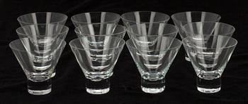 COCTAILGLAS, 12 st, "Aarne" formgiven av Göran Hongell  1948.