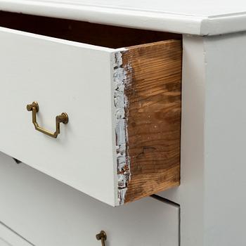 A 19th cnetury chest of drawers.