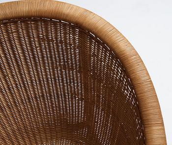 Nanna Ditzel, a teak and rattan easy chair, Ludvig Pontoppidan, Denmark 1950s.