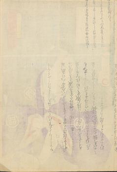 Utagawa Yoshiiku and Kuniteru, Kabuki actors.
