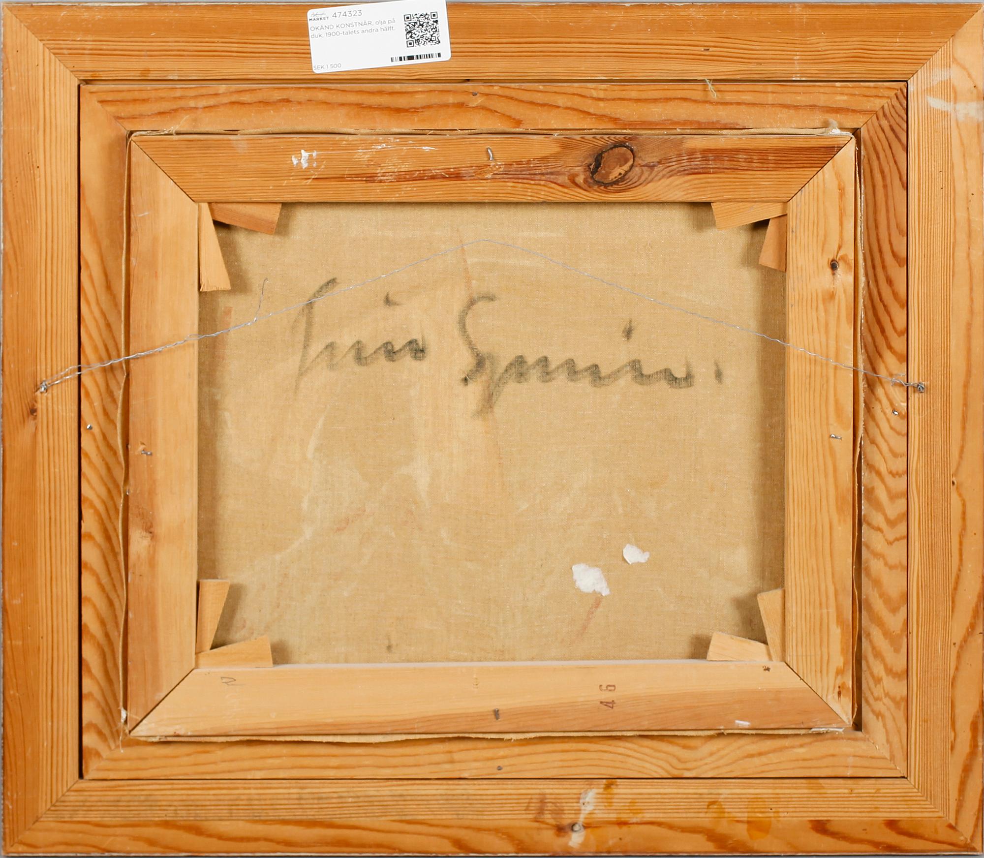 OKÄND KONSTNÄR, olja på duk, 1900-talets andra hälft.