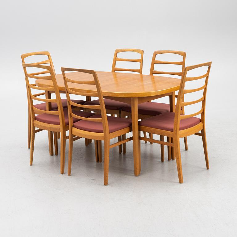 Bertil Fridhagen, matbord samt stolar, 6 st, "Reno", Svenska Möbelfabrikerna, Bodafors, 1950/60-tal.