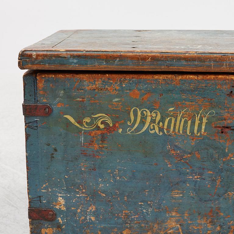 A painted chest, dated 1831.