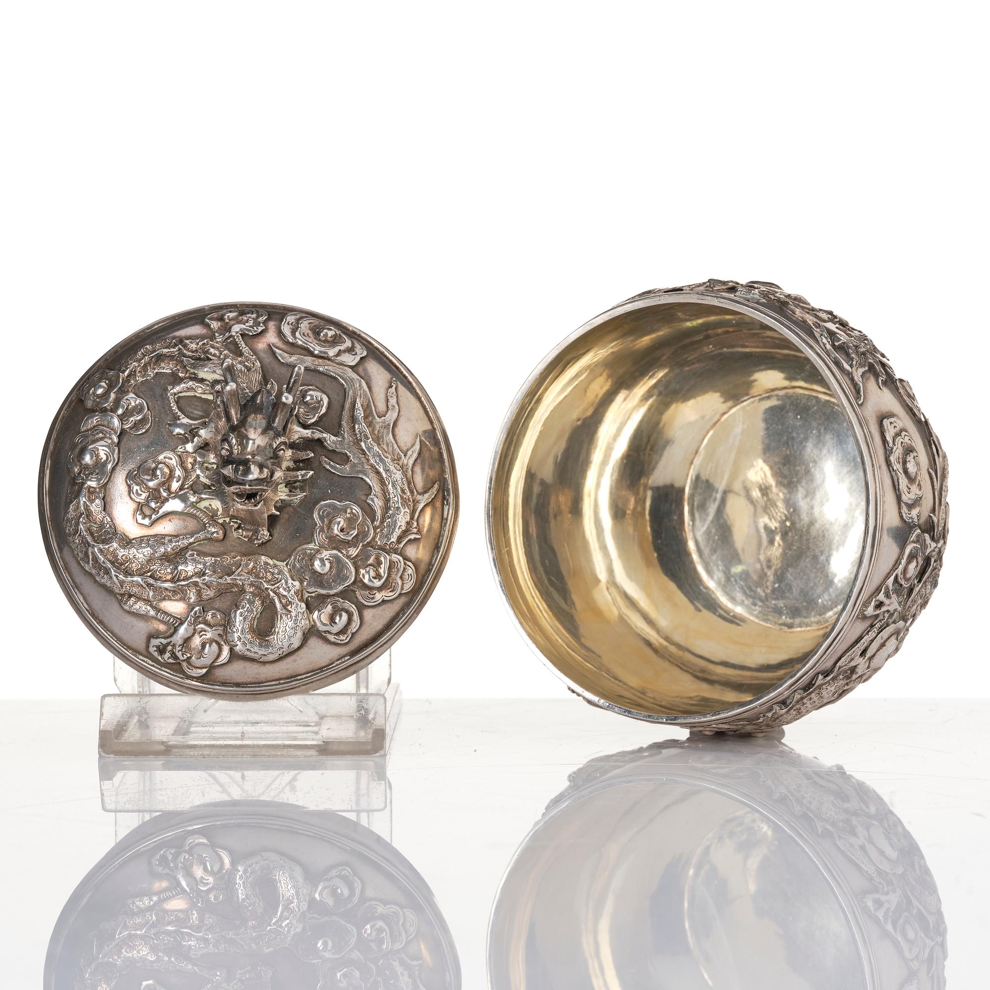 Lockask, silver, Wang Hing & Co, Kina, 1854-1925.