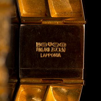 BJÖRN WECKSTRÖM, ARMBAND, "Quadrate Forms", 14K guld. Lapponia 1972.