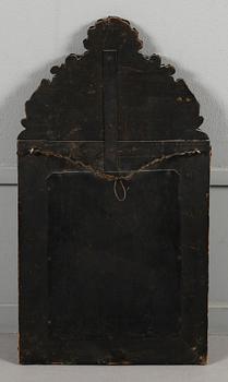 SPEGEL, mässingsplåt, barockstil, 1800-talets andra hälft.