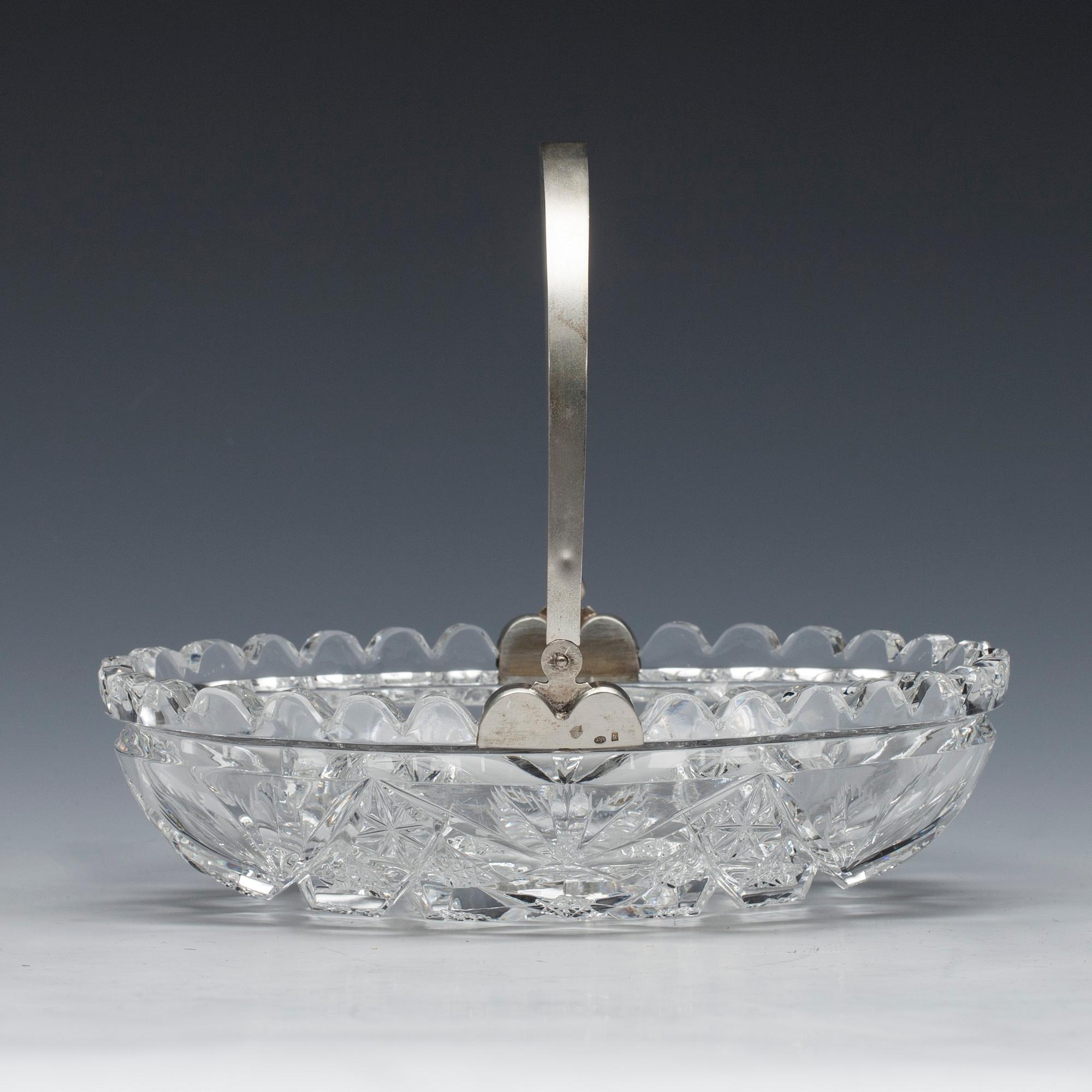 SKÅL, 875 silver, kristall. Estland 1930-tal.