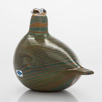 Oiva Toikka, a glass bird signed O. Toikka Nuutajärvi.
