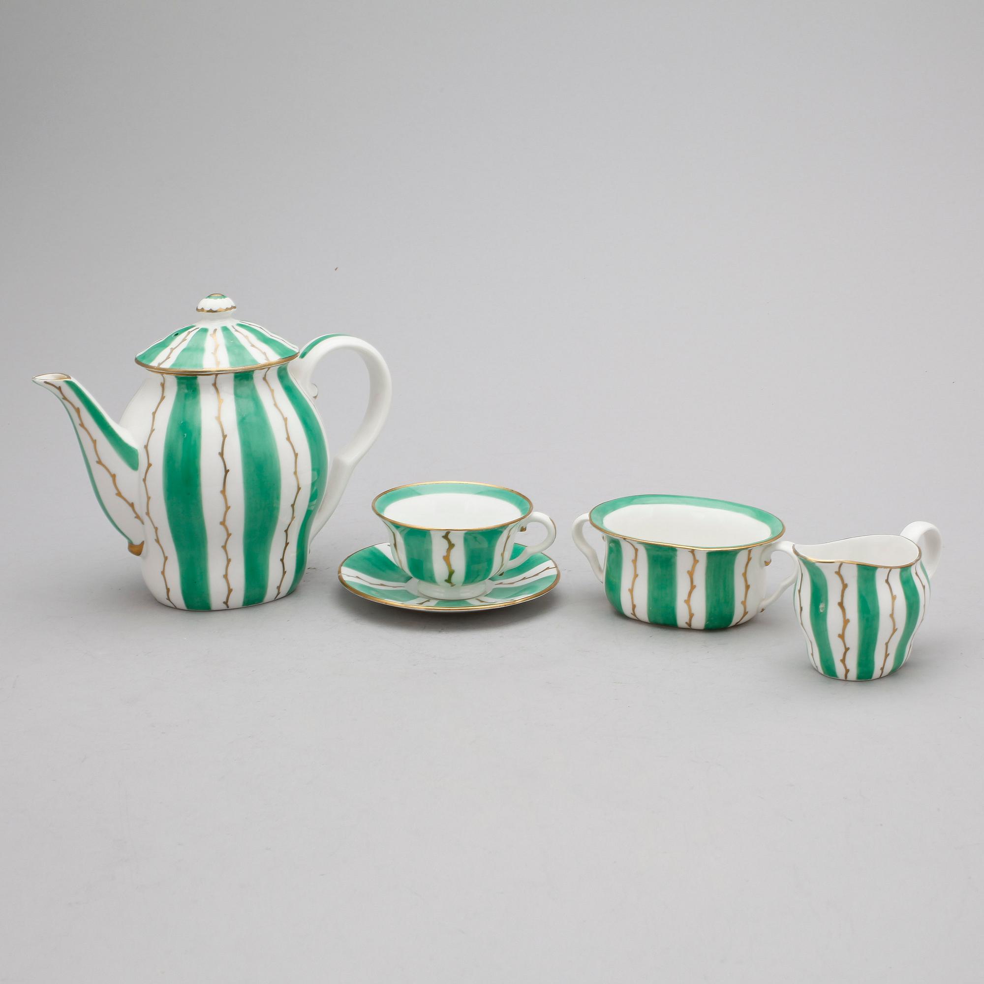 KAFFESERVIS, 14 delar, porslin, Wilhelm Kåge, Gustavsberg.