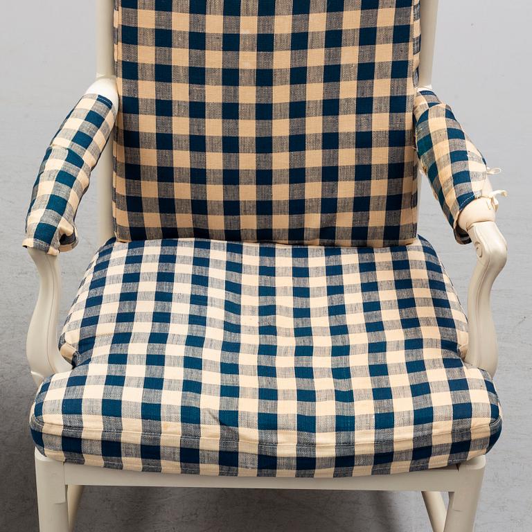 FÅTÖLJ med FOTPALL, "Medevi brunn" ur IKEAs 1700-talsserie, 1990-tal.