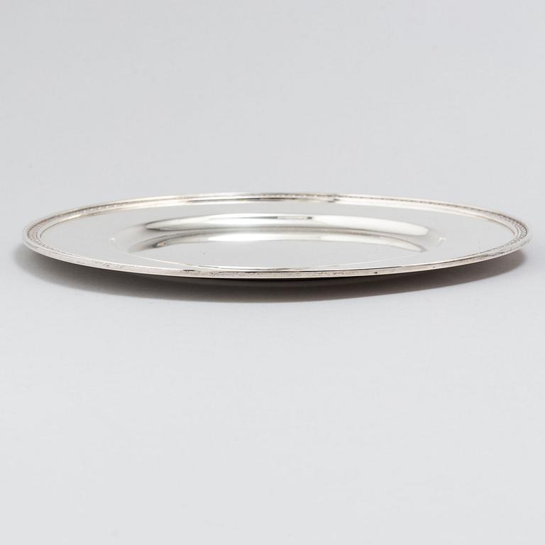 ATELIER BORGILA, undertallrikar, 10 st, sterlingsilver, Stockholm, 1946.