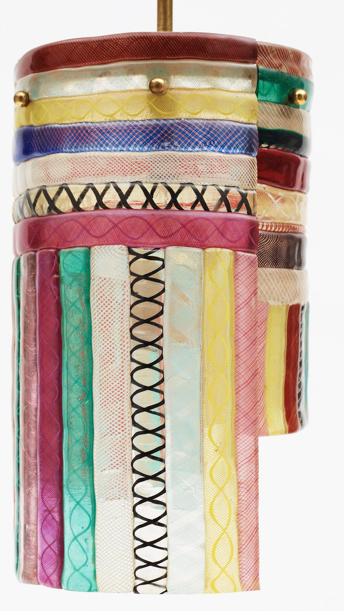 TAKLAMPA, glas, Murano, Italien, 1900-talets mitt, h 115.