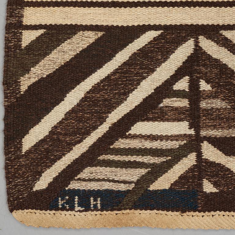 Viveca Nygren, Matto, flat weave, ca 227,5-228 x 192,5-193,5 cm, signed KLH VN.