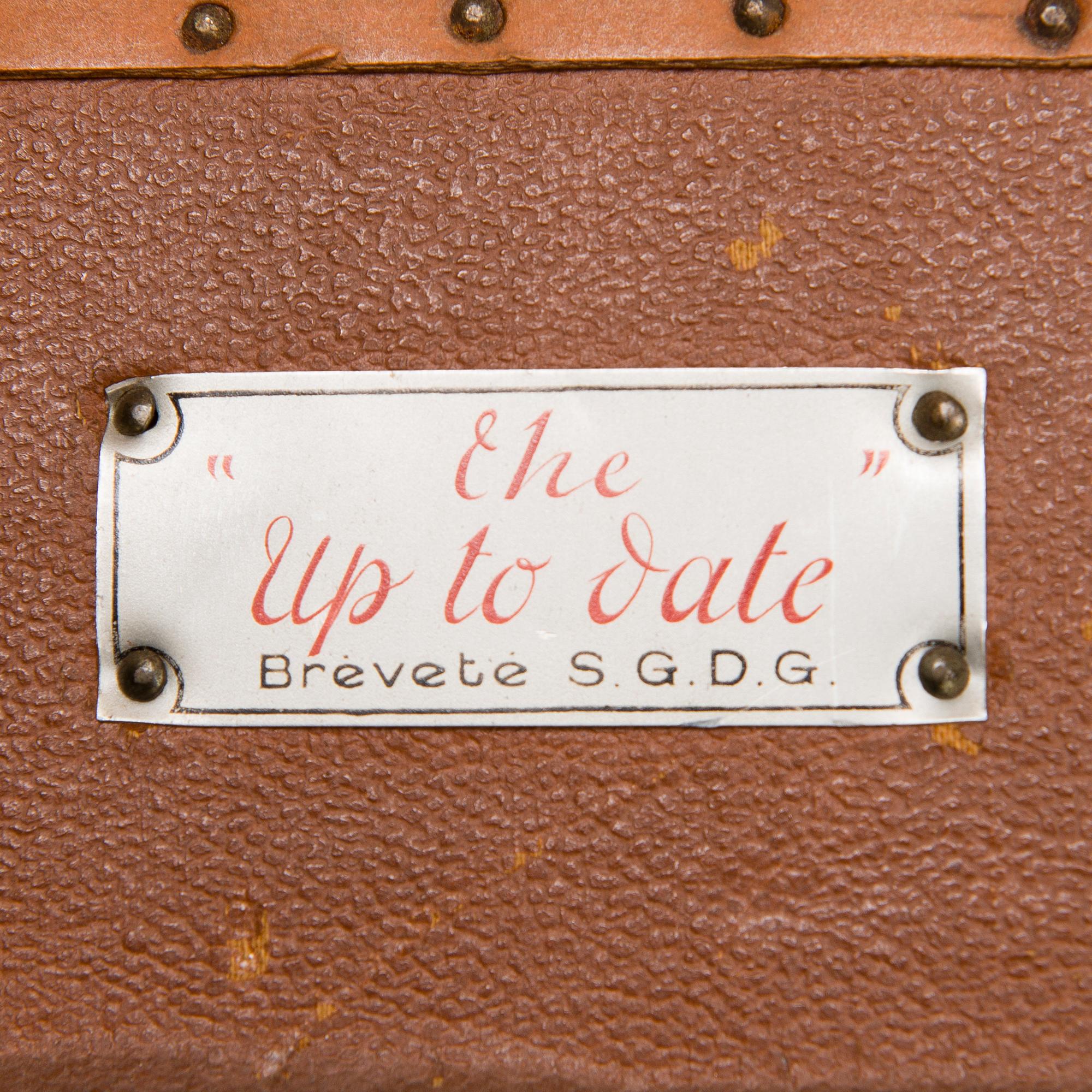 HAT BOX, "The up to date", marked Brevete SGDG, early 20th century.