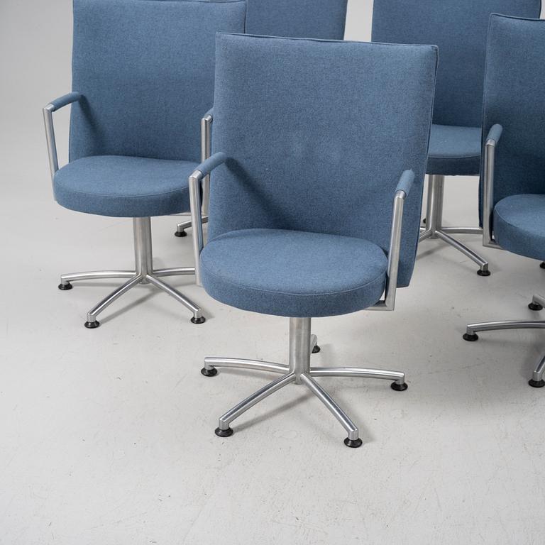 Snurrstolar, 6 st, "Partner", Erik Jörgensen Möbelfabrik, Danmark.