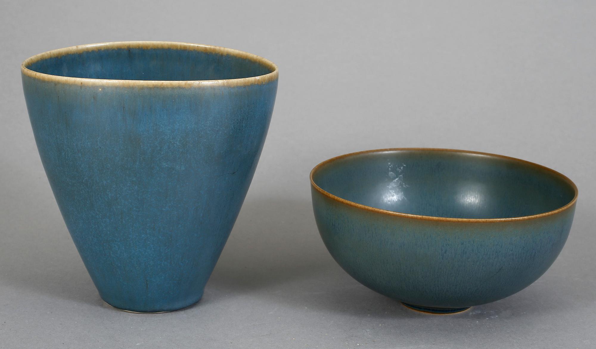 VAS samt SKÅL, stengods, Annelise Linneman Schmidt Palshus samt Knabstrup, Danmark.