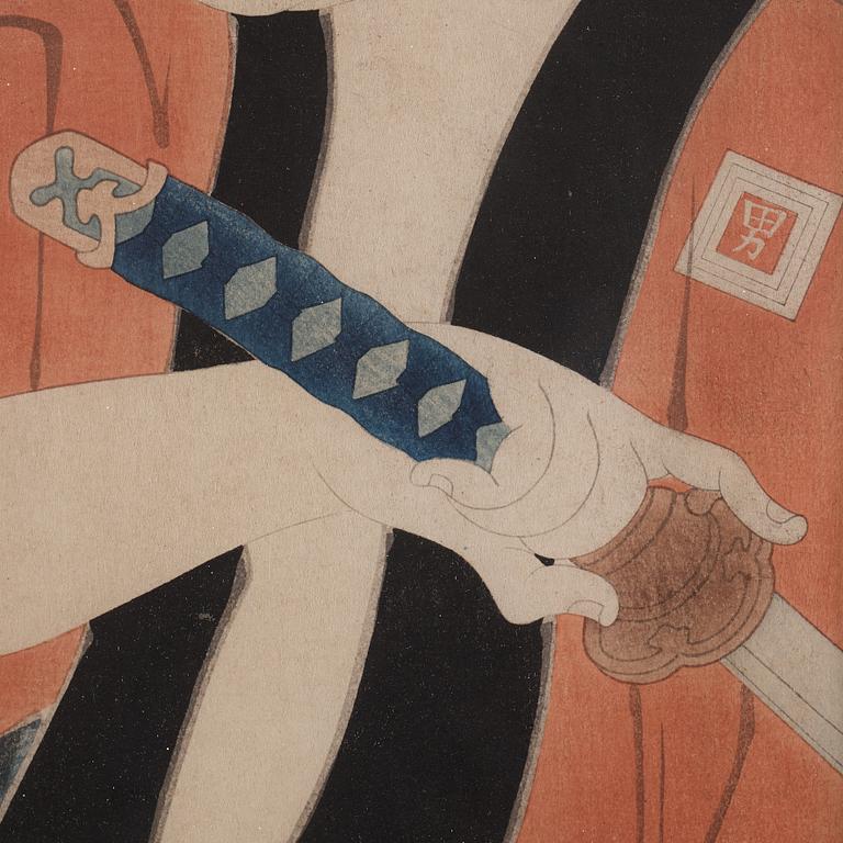 TOSHUSAI SHARAKU (act.c.1794), after, color woodblock print. Japan, 20th century.