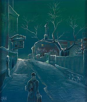 Gösta Adrian-Nilsson, Street view at night.