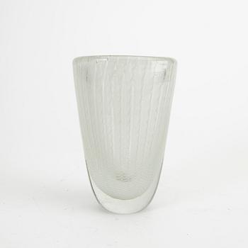 A glass vase signed Nuutajärvi Notsjö -51.