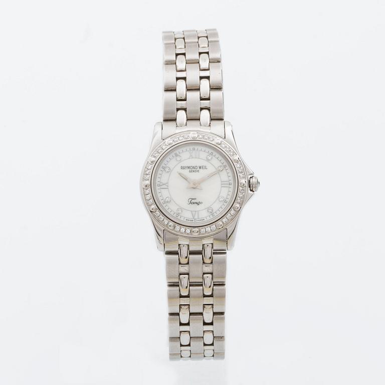 WRISTWATCH, RAYMOND WEIL, Tango collection, stainless steel w 8/8 cut diamonds approximately 0,37 ct, 25 mm.