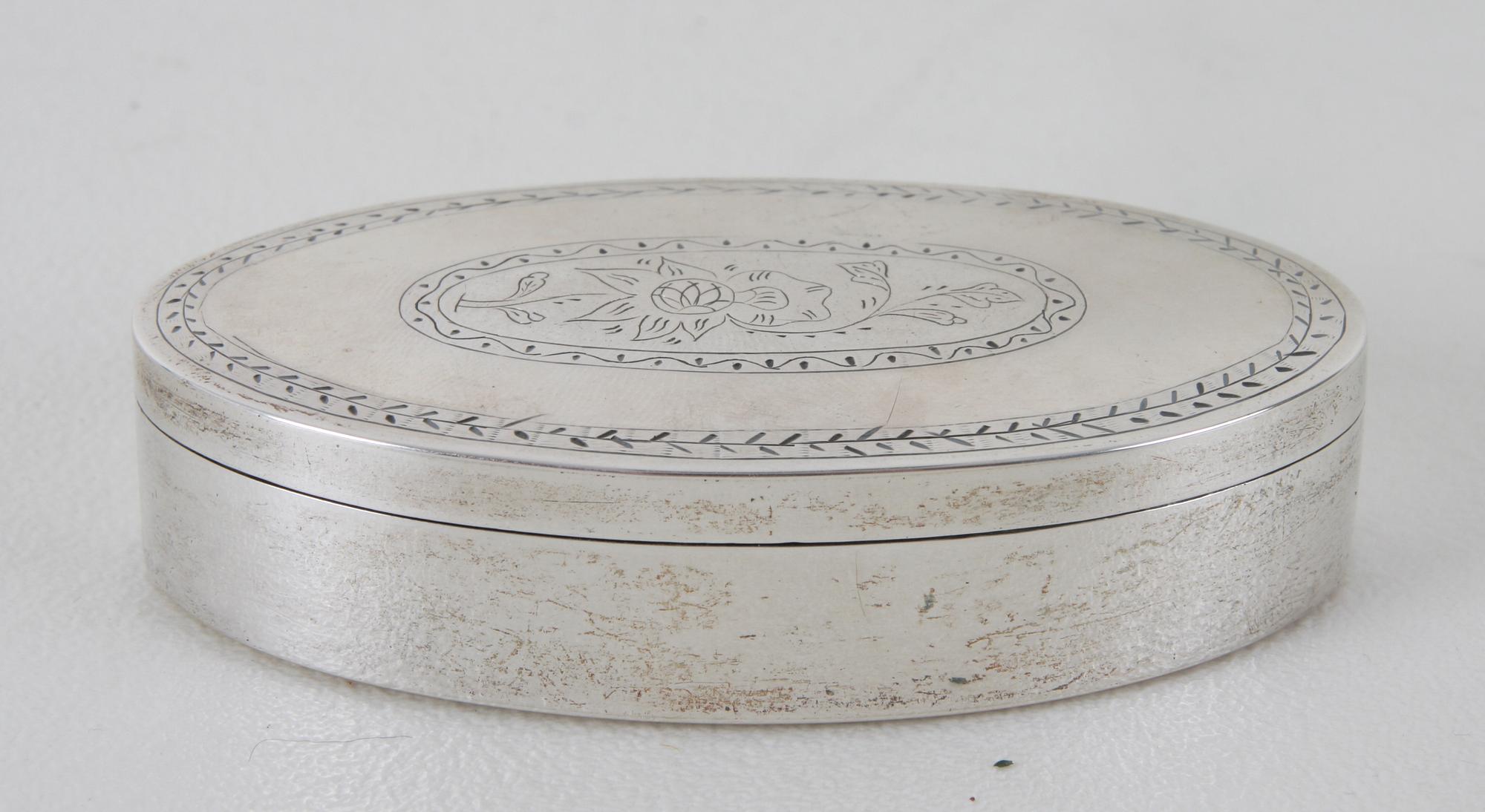 SNUSDOSA, silver, 1855. Gustaf Wilhelm Nordström(1828-1849/1874) Växjö.