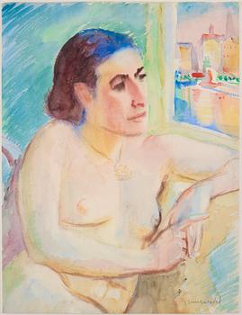 Isaac Grünewald, Model by the window, Stockholm.