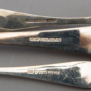 A Finnish 20th century set of 71 pcs of silver cutlery, marks of Åbo different makers, total weight ca 2220 gr.