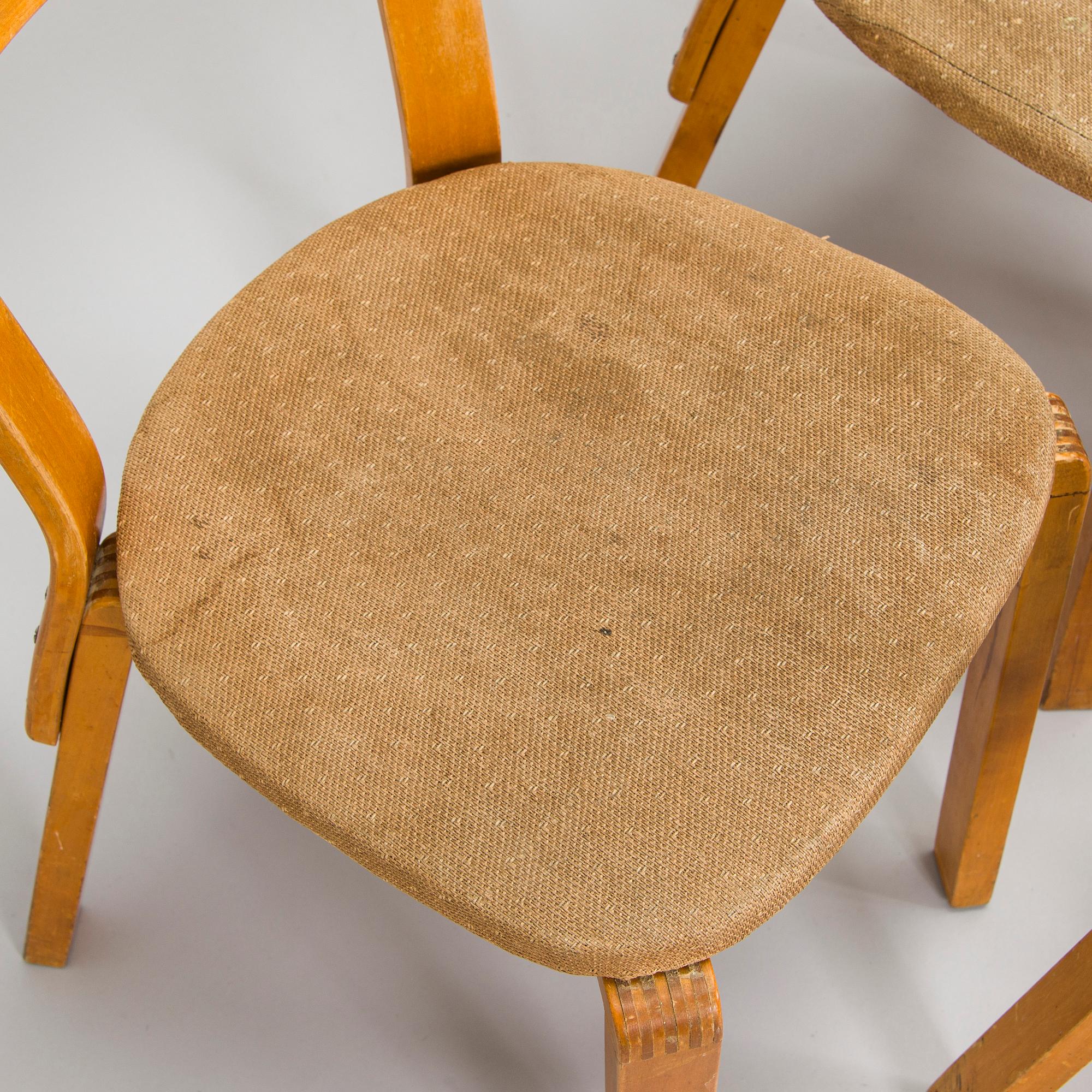 Alvar Aalto, A set of five 'model 69' chairs, for O.Y. Huonekalu- ja Rakennustyötehdas A.B. 1940s.