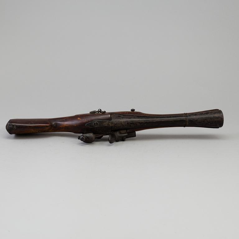 TROMBONPISTOL, Flintlås, 1800-talets första hälft.