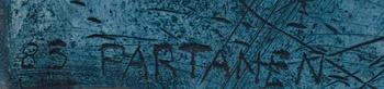 PAULI PARTANEN, VEISTOS, keramiikkaa sekä metallia, sign. ja päiv. -85.