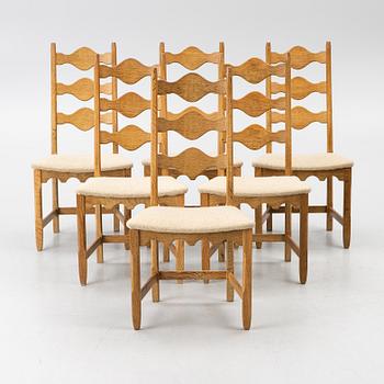 Henning Kjærnulf, six "Razorblade" chairs, Denmark, 1960's.