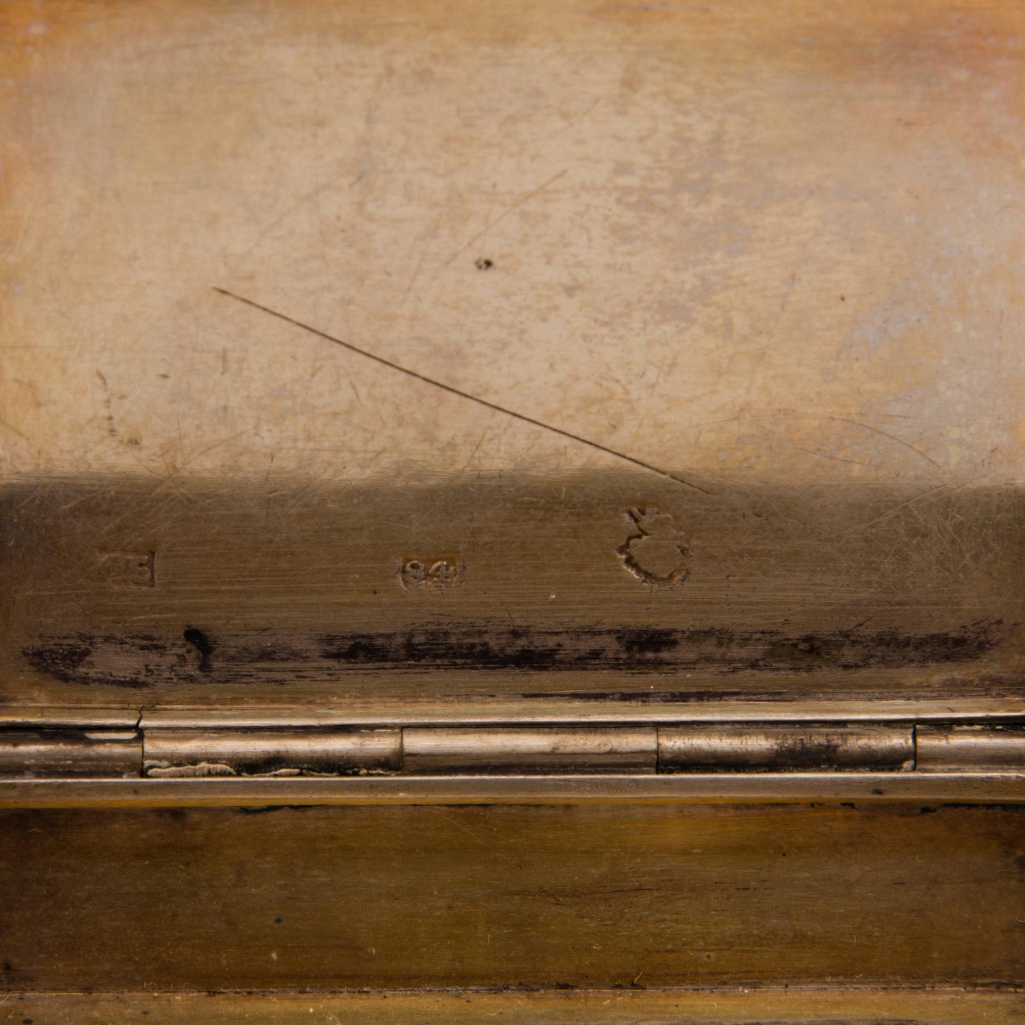 SNUFF BOX, silver with niello decoration, Moscow probably 1826, goldsmith OB.