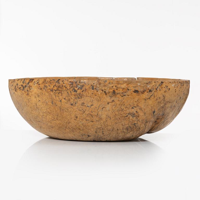 A Swedish burl bowl, dated 1796.