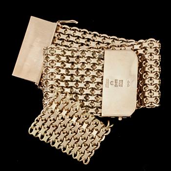 ARMLÄNK, 18k guld, total vikt ca 130 gram.