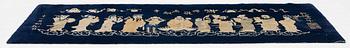 A Chinese 'immortals' carpet, Baotou, Measure: approx. 75 x 185 cm.
