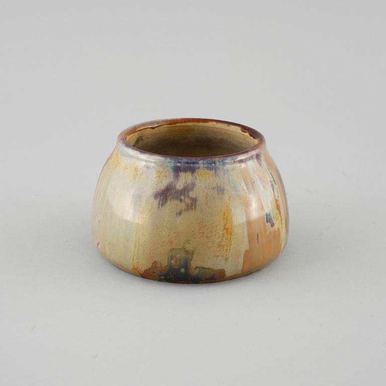 A signed ceramic bowl by Clement Massier, Golfe Juan, first half of the 20th century.