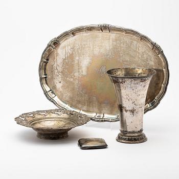 Various silver, 4 pieces, 20th century.