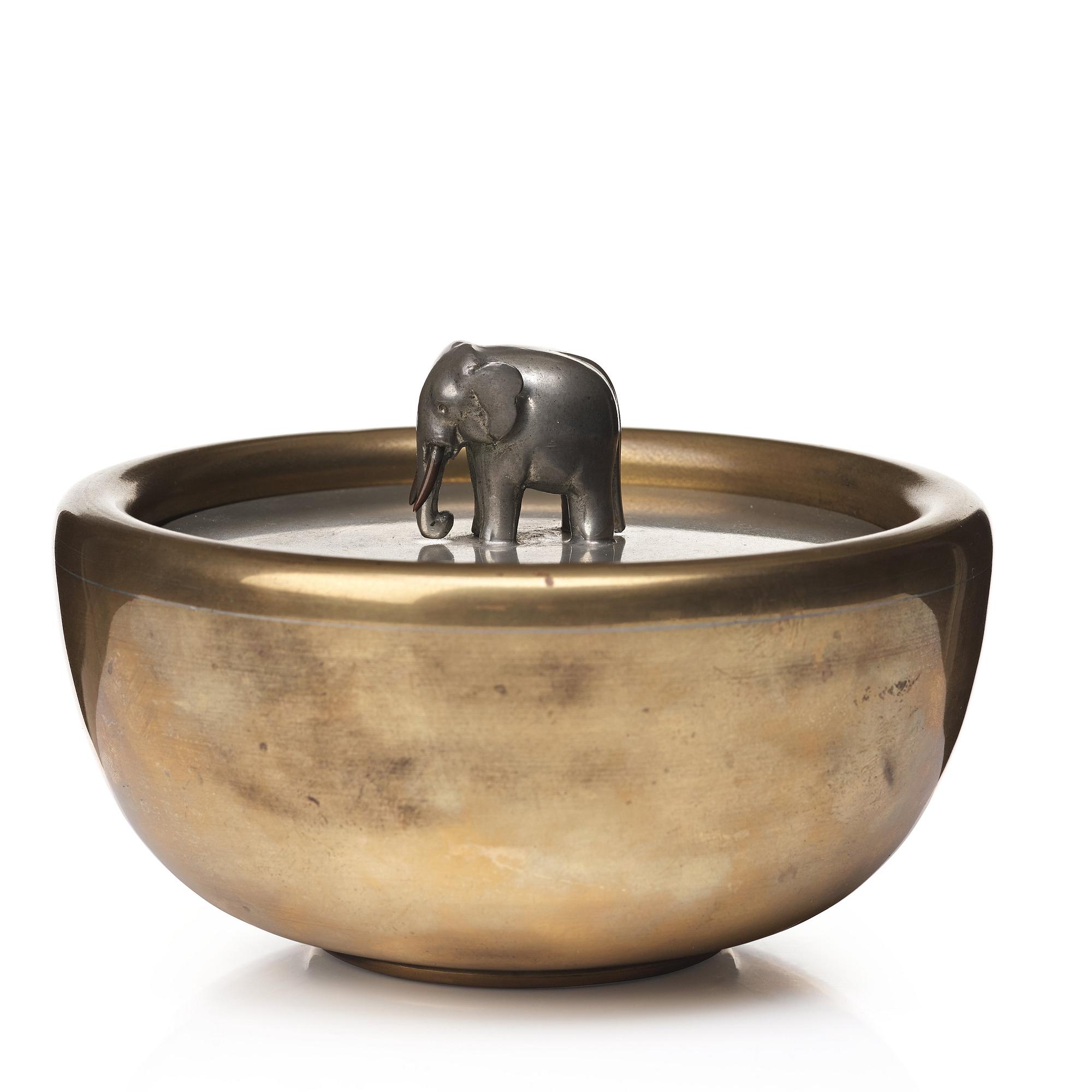Josef Frank, a brass bowl with pewter cover, Svenskt Tenn, Stockholm 1949.