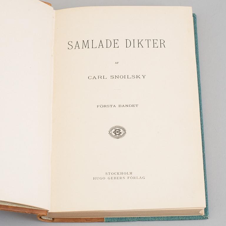 BÖCKER, 5 vol, Samlade dikter af Carl Snoilsky. I-V, 1903.