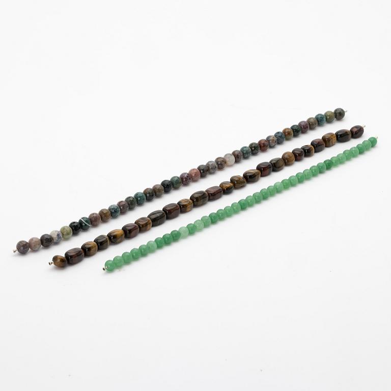 Stone bead necklaces 3 pcs.